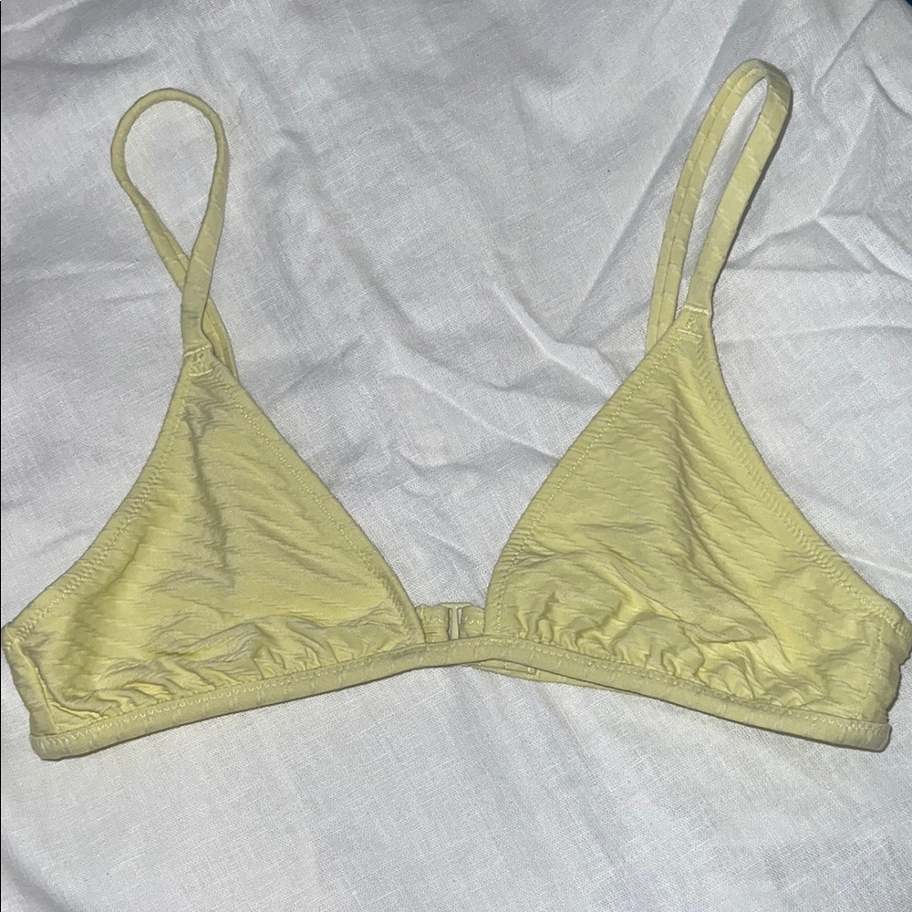 Aerie Yellow Bikini Triangle Top with Adjustable Straps